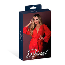 Magic Silk Sugar High 3/4 Sleeve Robe Red S/M