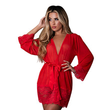 Magic Silk Sugar High 3/4 Sleeve Robe Red L/XL