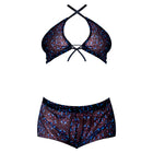 Magic Silk Hazy Dayz Halter Top & Hot Short Set Butterfly S/M