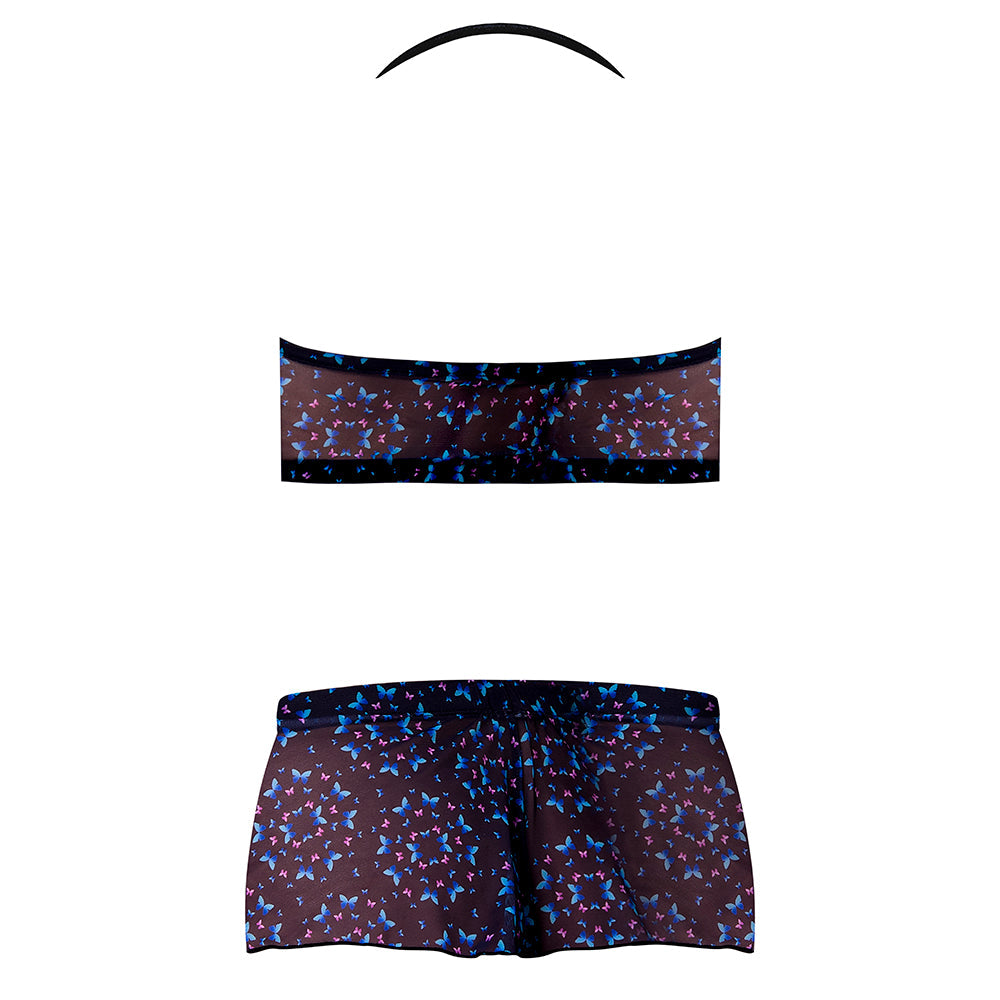 Magic Silk Hazy Dayz Halter Top & Hot Short Set Butterfly Queen Size