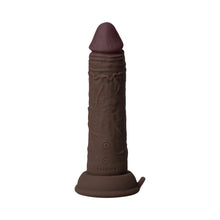 Shaft Vibrating Model J: 6.5 in. Dual Density Silicone Dildo Mahogany