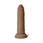 Shaft Vibrating Model J: 6.5 in. Dual Density Silicone Dildo Oak