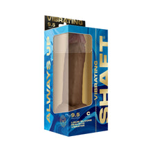 Shaft Vibrating Model C: 9.5 in. Dual Density Silicone Dildo Oak