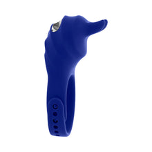 Zero Tolerance Adjustable Fun Ring Rechargeable Vibrating C-Ring with Remote Silicone Blue