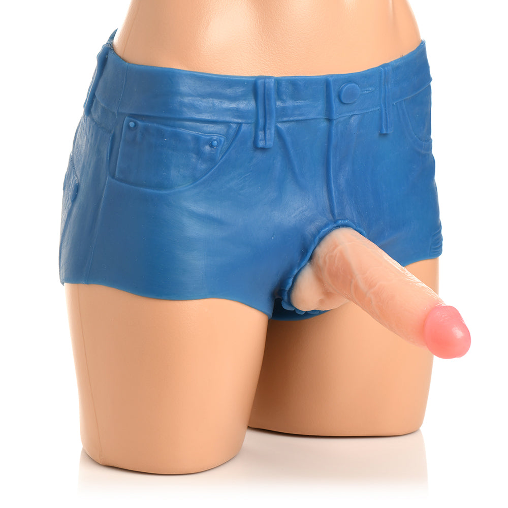 Strap U Booty Shorts Dildo Silicone Strap-On Harness 6 in. Medium