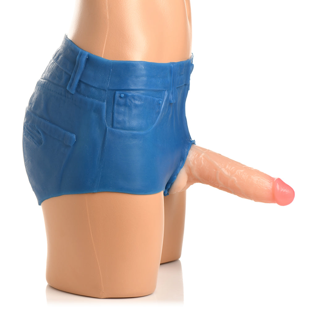 Strap U Booty Shorts Dildo Silicone Strap-On Harness 6 in. Small