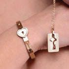 Master Series Cuffed Locking Bracelet & Key Necklace Rose Gold