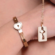 Master Series Cuffed Locking Bracelet & Key Necklace Rose Gold