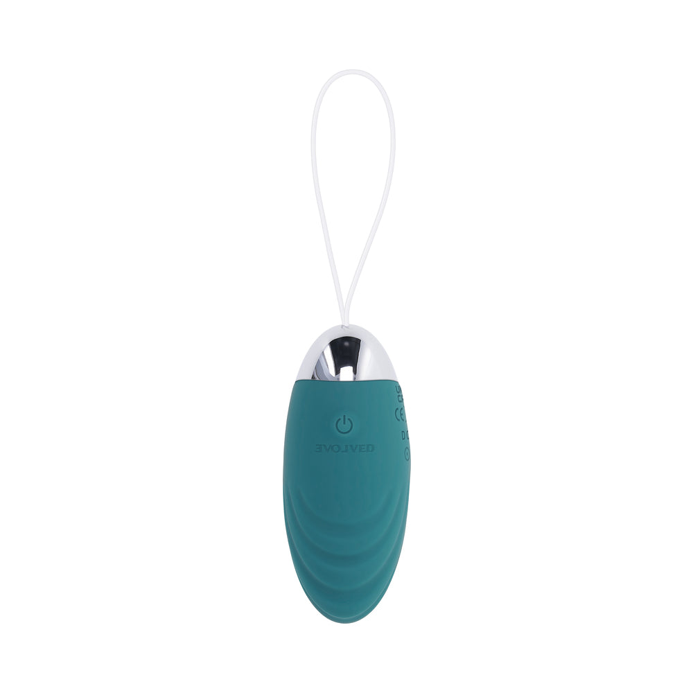 Evolved Oval Office Rechargeable Vibrating Egg with Remote Silicone Teal
