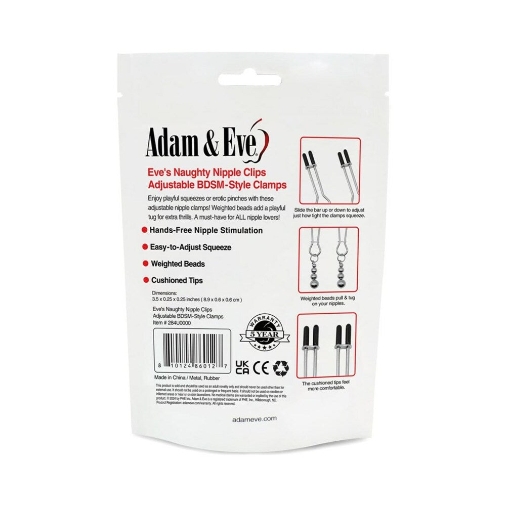 Adam & Eve Eve''s Naughty Nipple Clips (Bag Packaging)