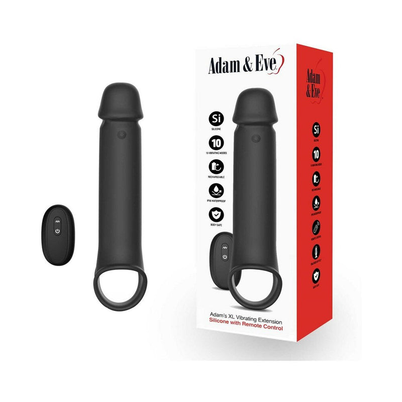 Adam & Eve Adam''s XL Vibrating Extension Silicone with Remote Control