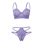 Magic Silk Sheer Passion Demi Bra & High Cut Tanga Very Peri Queen Size