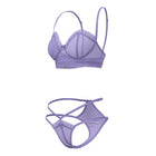 Magic Silk Sheer Passion Demi Bra & High Cut Tanga Very Peri Queen Size