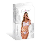 Magic Silk Sheer Passion Demi Bra & High Cut Tanga White/Lavender S/M