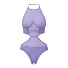 Magic Silk Sheer Passion Halter Teddy Very Peri S/M