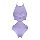 Magic Silk Sheer Passion Halter Teddy Very Peri L/XL