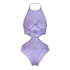 Magic Silk Sheer Passion Halter Teddy Very Peri L/XL