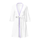 Magic Silk Sheer Passion Flutter Sleeve Robe White/Lavender S/M