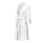 Magic Silk Sheer Passion Flutter Sleeve Robe White/Lavender S/M