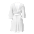 Magic Silk Sheer Passion Flutter Sleeve Robe White/Lavender S/M