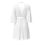 Magic Silk Sheer Passion Flutter Sleeve Robe White/Lavender Queen Size