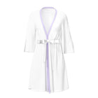 Magic Silk Sheer Passion Flutter Sleeve Robe White/Lavender Queen Size