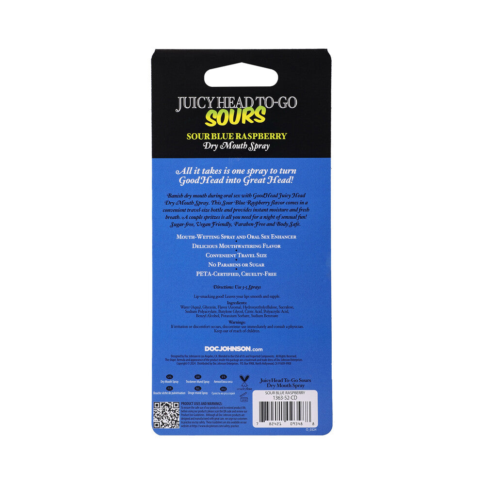 GoodHead Juicy Head Dry Mouth Spray To-Go Sour Blue Raspberry 0.3 oz.