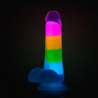 Neo Elite Glow-in-the-Dark Rainbow Rave 6.5 in. Silicone Dual Density Dildo