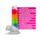 Neo Elite Glow-in-the-Dark Rainbow Rave 6.5 in. Silicone Dual Density Dildo