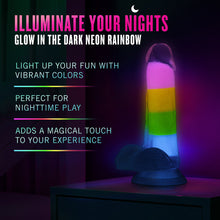 Neo Elite Glow-in-the-Dark Rainbow Rave 6.5 in. Silicone Dual Density Dildo