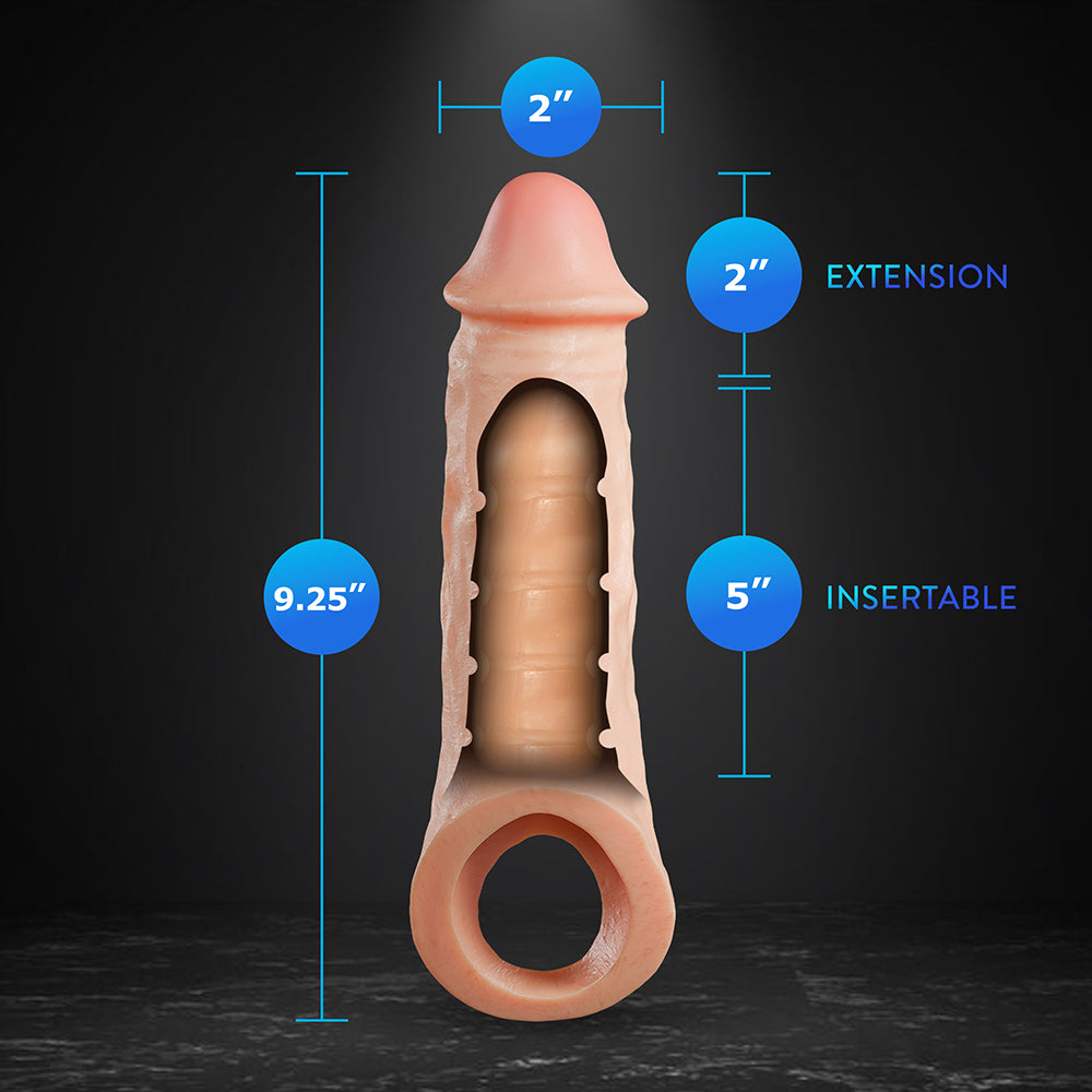 Performance Plus Intrepid 2 in. Silicone Penis Xtender Beige