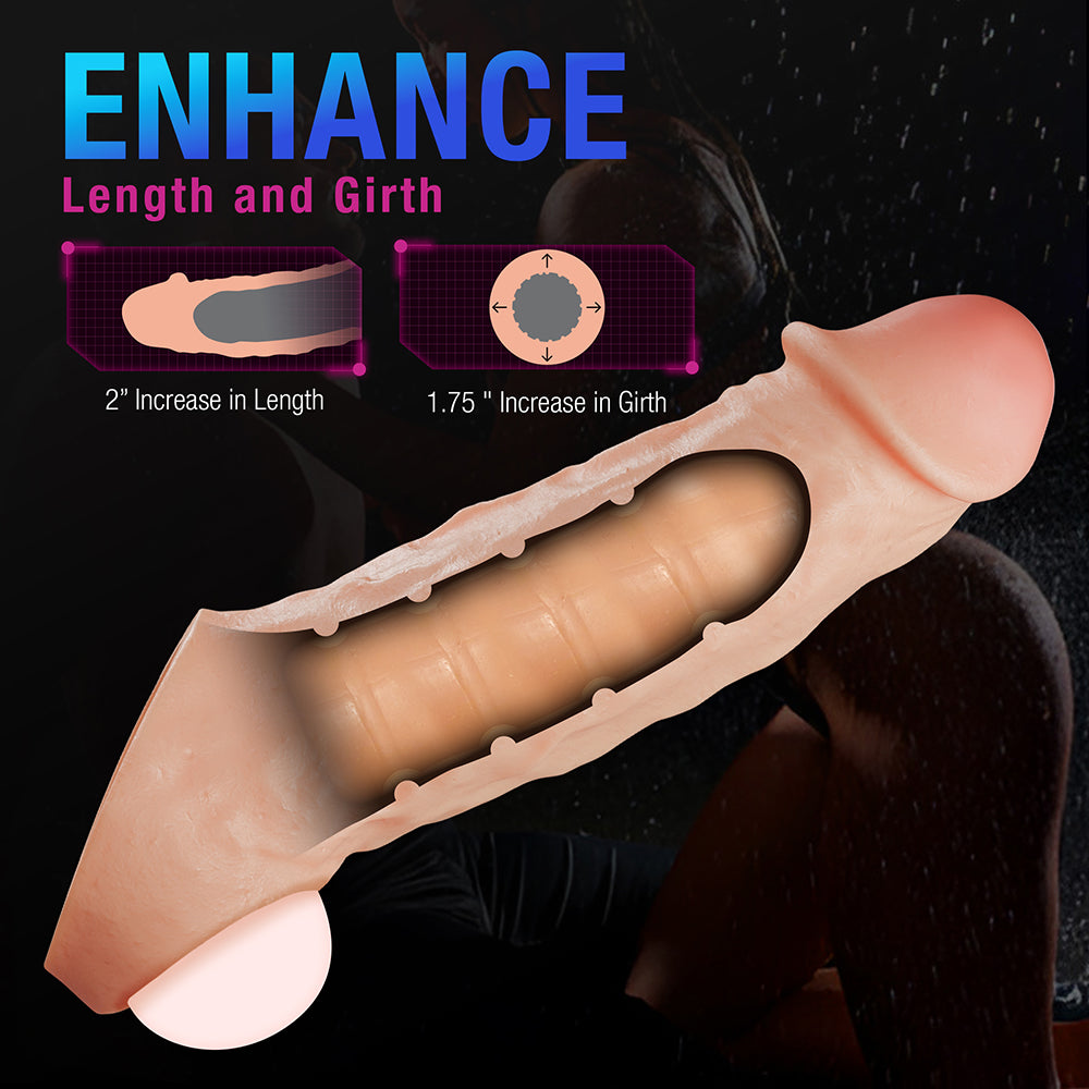 Performance Plus Intrepid 2 in. Silicone Penis Xtender Beige