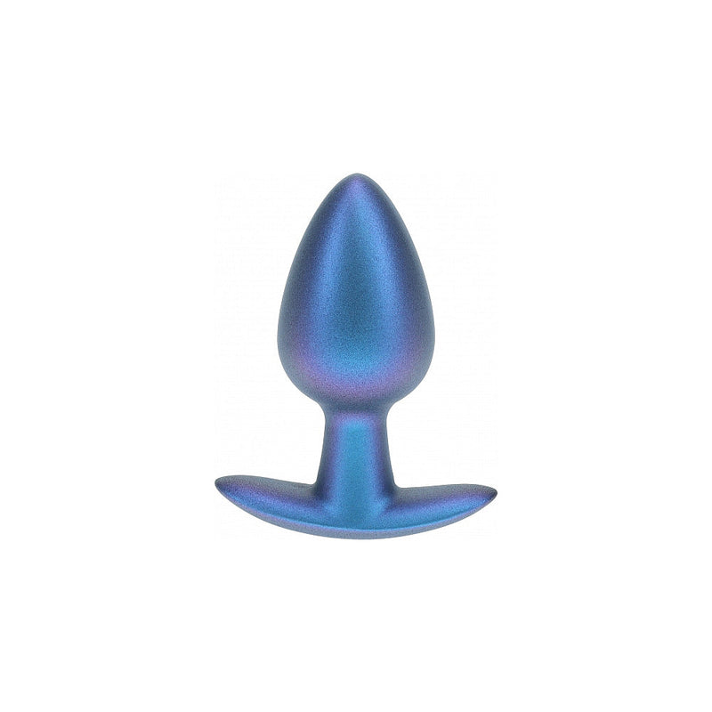 Ouch! Smooth Silicone Anal Plug Medium 3.1 in. Metallic Blue