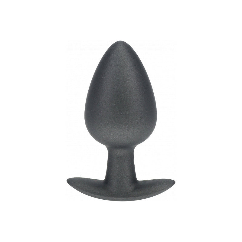 Ouch! Smooth Silicone Anal Plug Large 3.5 in. Gun Metal