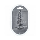 Ouch! Smooth Silicone Beaded Anal Plug 4.6 in. Gun Metal