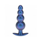 Ouch! Smooth Silicone Beaded Anal Plug 4.6 in. Metallic Blue