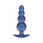 Ouch! Smooth Silicone Beaded Anal Plug 4.6 in. Metallic Blue