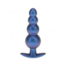 Ouch! Smooth Silicone Beaded Anal Plug 4.6 in. Metallic Blue