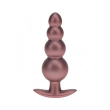 Ouch! Smooth Silicone Beaded Anal Plug 4.6 in. Rose Gold