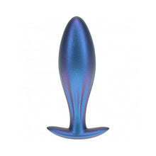 Ouch! Smooth Silicone Oval Anal Plug 4.6 in. Metallic Blue
