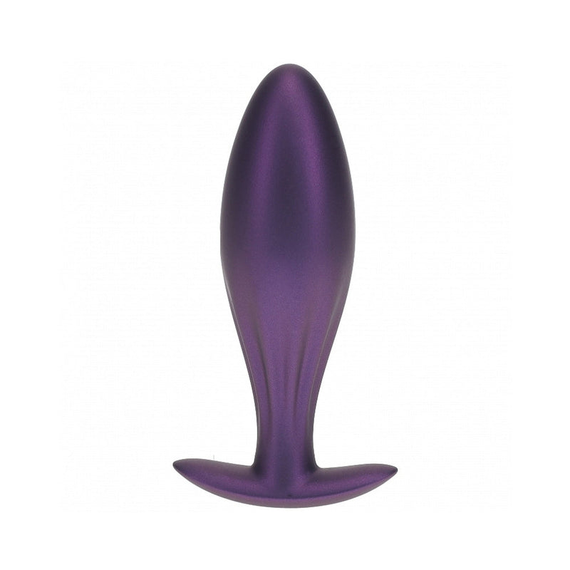 Ouch! Smooth Silicone Oval Anal Plug 4.6 in. Metallic Purple