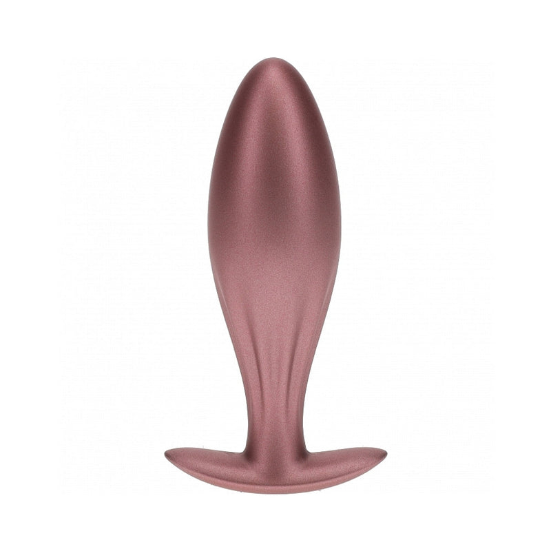 Ouch! Smooth Silicone Oval Anal Plug 4.6 in. Rose Gold