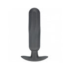 Ouch! Smooth Silicone Oblong Anal Plug 4.6 in. Gun Metal