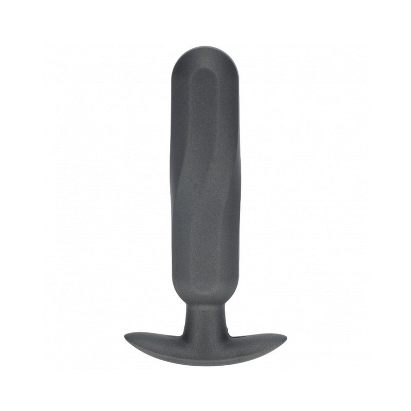 Ouch! Smooth Silicone Oblong Anal Plug 4.6 in. Gun Metal