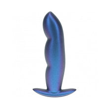 Ouch! Smooth Silicone Finger Anal Plug 4.6 in. Metallic Blue