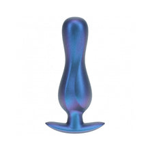 Ouch! Smooth Silicone Curvy Anal Plug 4.6 in. Metallic Blue