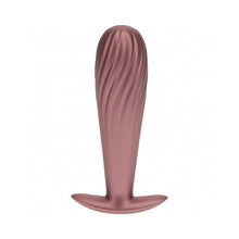 Ouch! Smooth Silicone Ribbed Anal Plug 4.6 in. Rose Gold