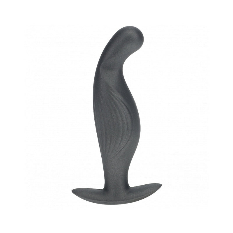 Ouch! Smooth Silicone P-Spot Anal Plug 4.6 in. Gun Metal