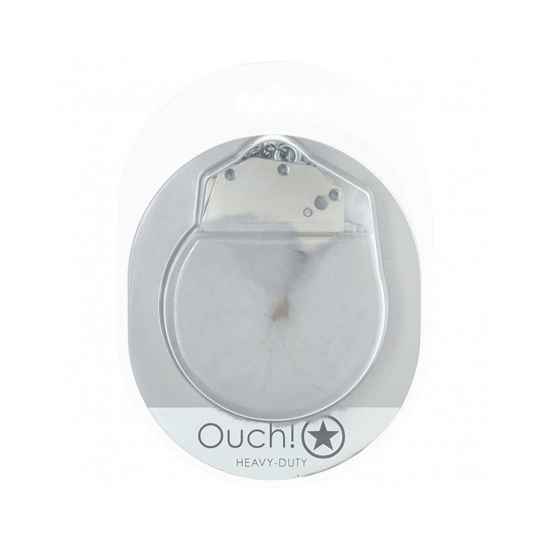 Ouch! Heavy-Duty Fluffy Handcuffs White