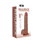 RealRock 8 in. Vibrating and Rotating Cock with Balls Regular Straight Tan